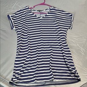 Navy and White Striped Women's Dress